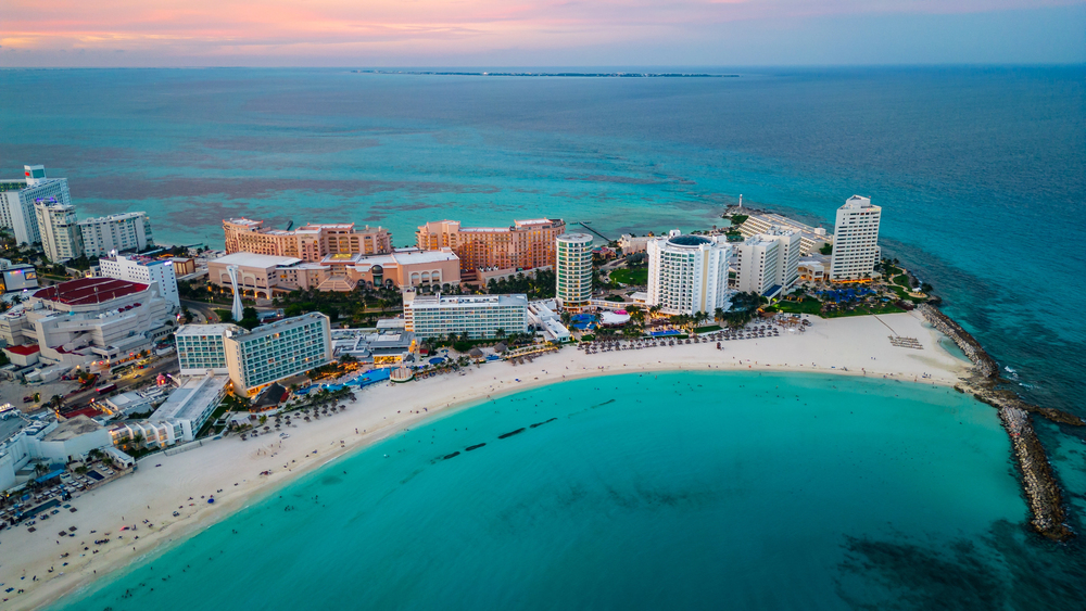 photo of cancun aerial shot
